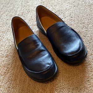 Navy Hotter Retro Leather Slip Ons, Size 9 1/2